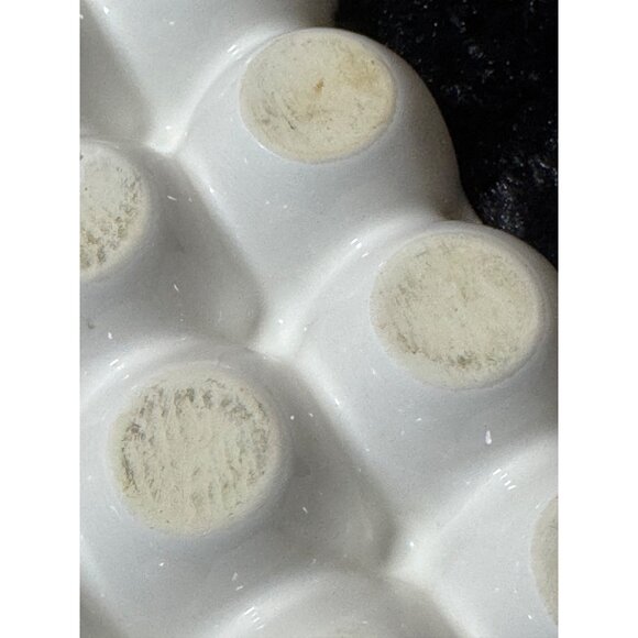 Ceramic 12-Slot Egg Holder Tray White Glossy Finish - Picture 5 of 6